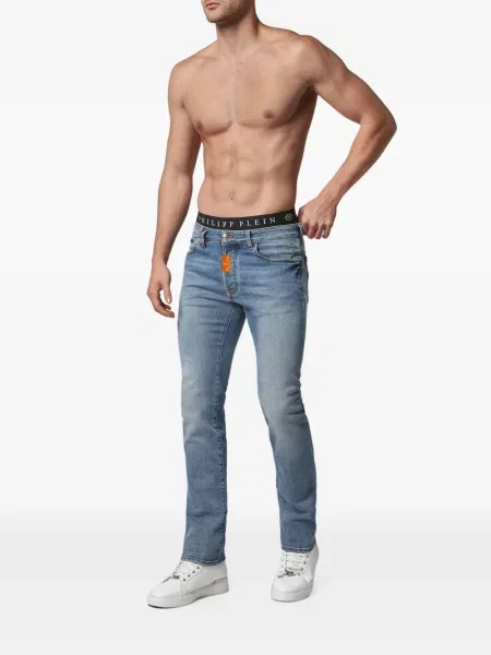 Blugi drepți Philipp Plein albastru