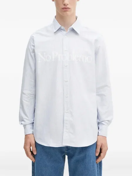 Риза Aries на райета бяло