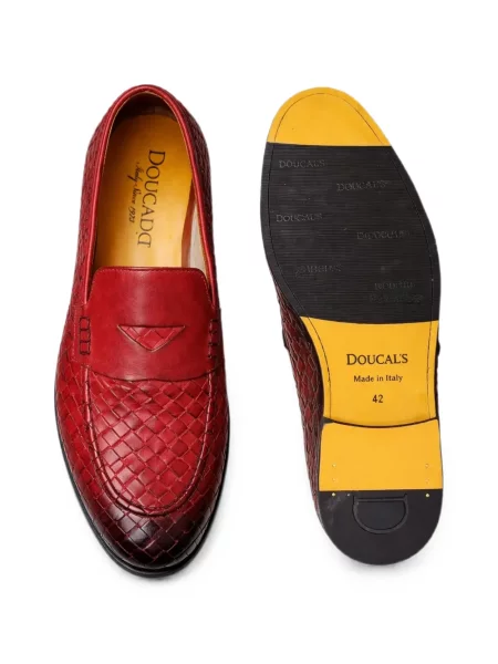 Pantofi loafer Doucal's din piele roșu