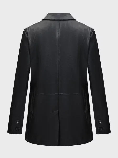 Кожаный пиджак Dkny черный