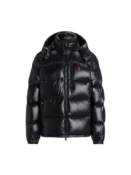 Kurtka bomber Polo Ralph Lauren z wysokim kołnierzem z logo pikowany niebieski
