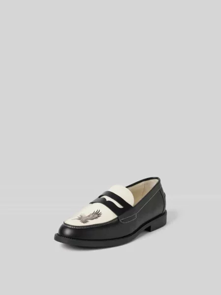 Loafersy z naturalnej skóry Duke & Dexter białe