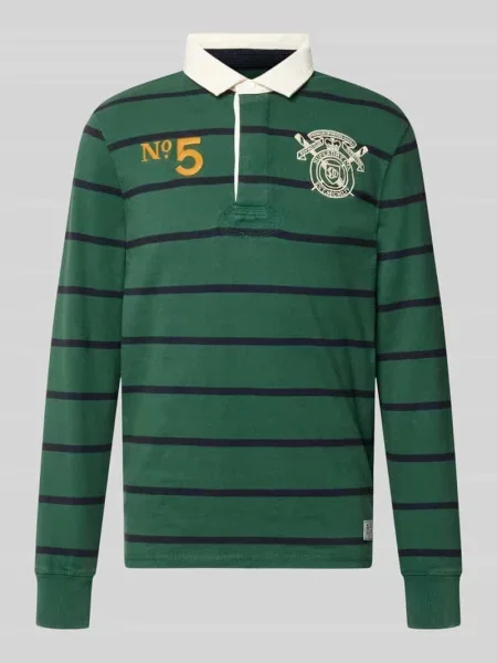Koszulka rugby z logo i motywem z haftem w kroju regular fit Superdry zielona