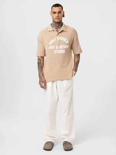 Dandalo Tricou bej alb