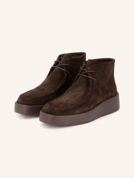 Calvin Klein botki na platformie FLATF LACE UP APR CUT BOOT brązowe