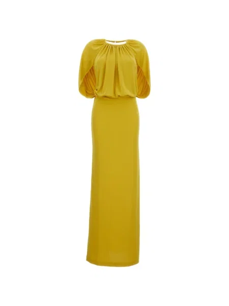 Maxi rochie maxi Des Phemmes drapată de costum maro