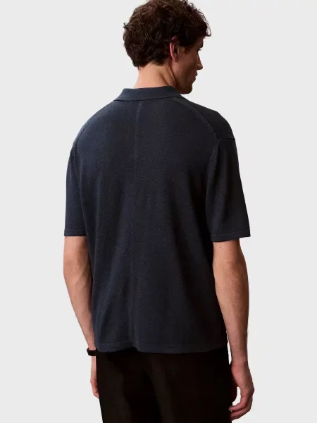 Лляне поло Calvin Klein синє
