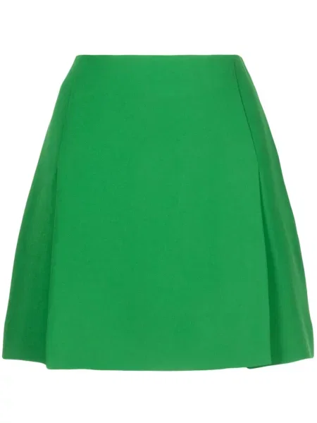 Fusta mini Elie Saab de mătase cu crăpătură verde