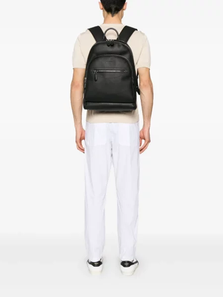 Rucsac Santoni din piele negru