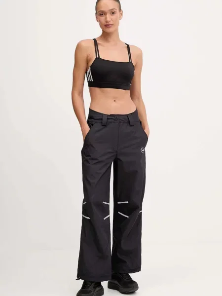 Брюки Adidas By Stella Mccartney с высокой посадкой черные