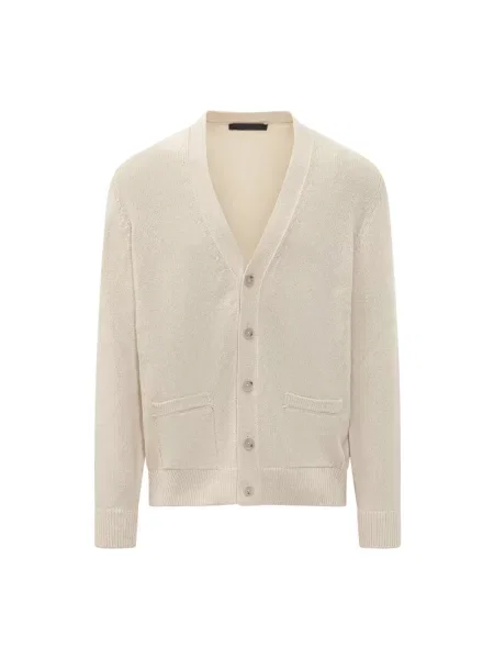 Kardigan Boss z dekoltem w serek beżowy