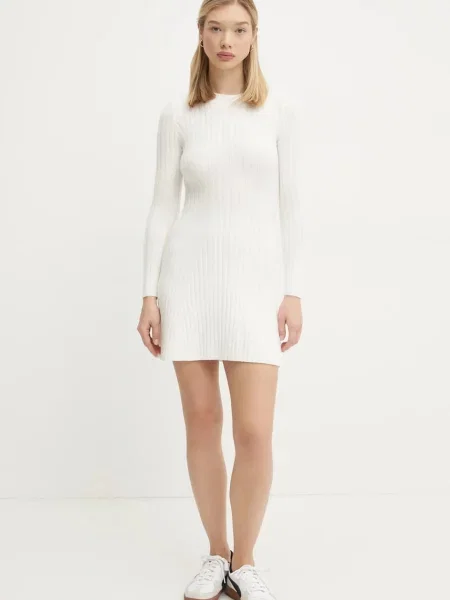 Рокля Hollister Co. къса с кройка по тялото бежово