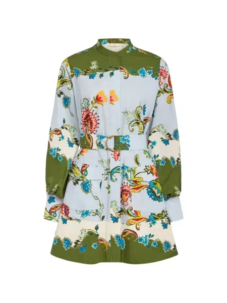 Sukienka Marie Oliver w kwiatki garniturowa niebieska