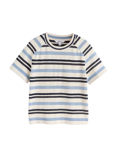 Next Tricou bleumarin / albastru porumbel / murdar alb