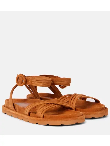 Sandale Gianvito Rossi din piele de căprioară bej