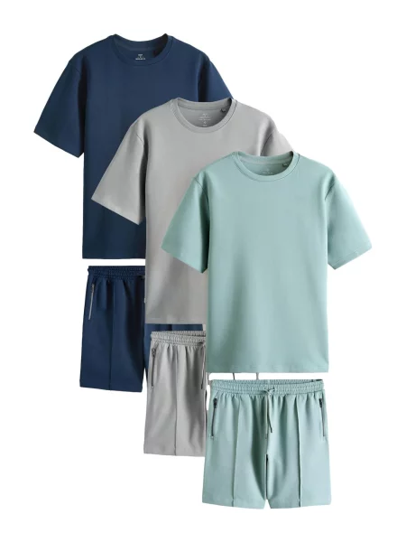 Next Haine de casă albastru aqua / albastru închis / deschis gri