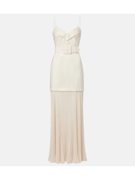Rochie maxi Rebecca Vallance plisată de costum alb
