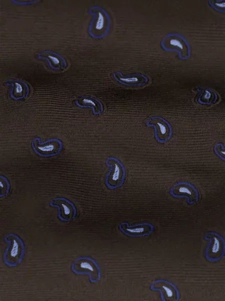Cravată Boggi Milano de mătase cu model paisley maro