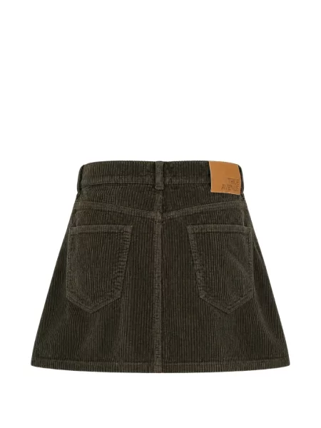 Fusta mini True Avenue de catifea cord maro
