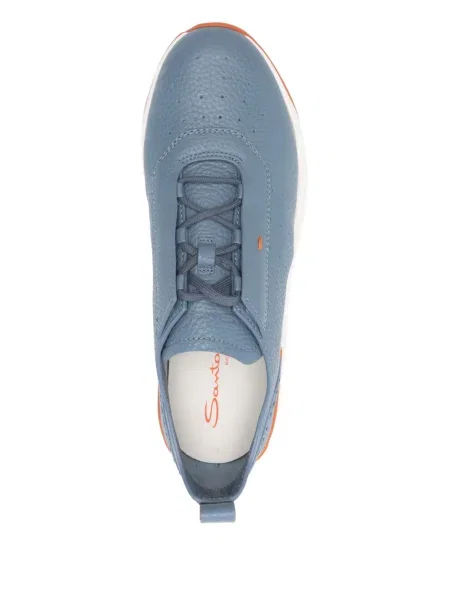 Sneakerși Santoni din piele albastru