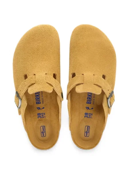 Papuci tip mules Birkenstock cu cataramă galben