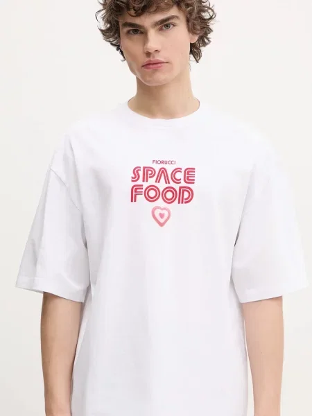 Fiorucci tricou din Space Food Print Relaxed Fit T-Shirt barbati cu imprimeu alb