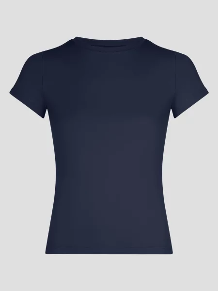 YO-GAYA Športový top Short Sleeve Top námornícka modrá