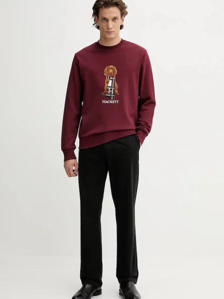 Свитер Hackett London с аппликацией бордовый