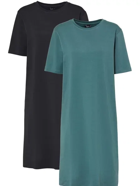 Sukienka T-shirtowa 2 szt. zielona