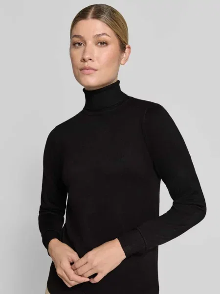 Sweter z dzianiny o kroju slim fit z mieszanki model Morla' B.young czarny