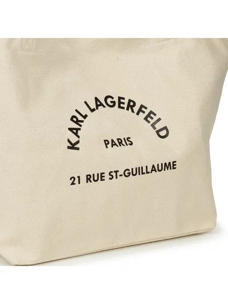 Plátěná kabelka Karl Lagerfeld béžová