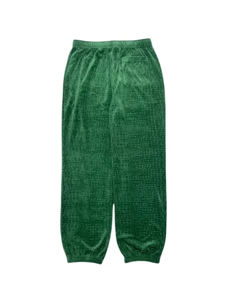 Pantaloni Sinclair din velur alergare verde