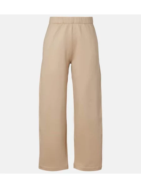 Pantaloni Max Mara de mătase bej