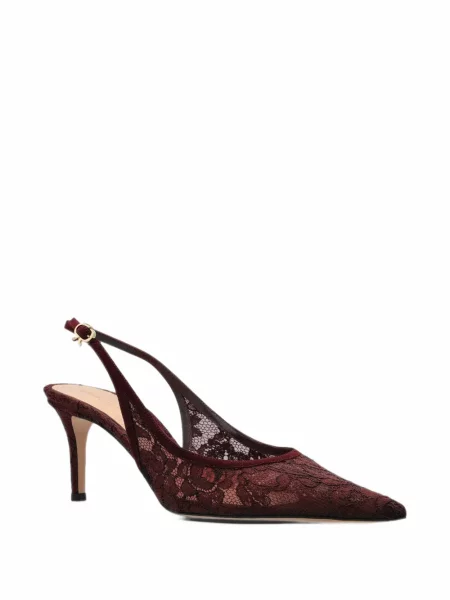 Pantofi cu toc Gianvito Rossi din dantelă slingback roșu