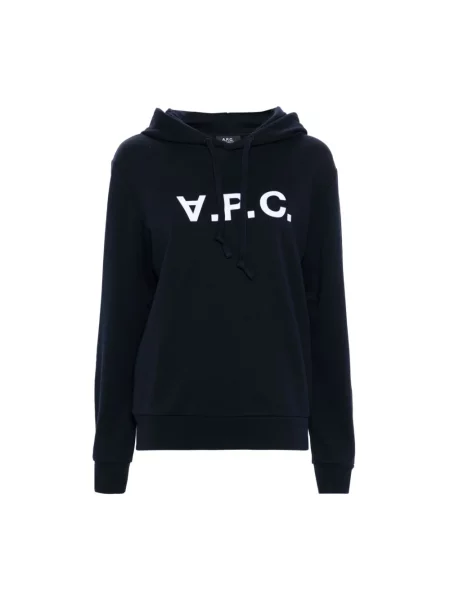 A.P.C. bluza hoodie standard grand vpc GOTS granatowy z kapturem z aplikacją niebieska