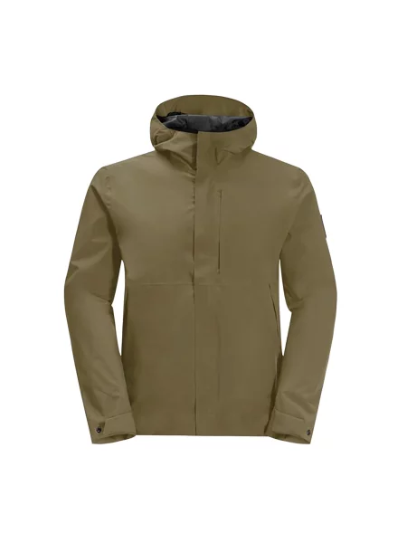 Kurtka przeciwdeszczowa Jack Wolfskin Mainkai brązowa