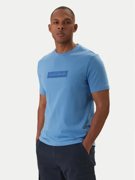 Napapijri Marškinėliai S-Box Logo mėlyna