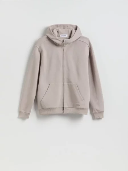 Reserved Rozpinana bluza z kapturem beżowy