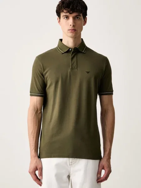 Tricou polo Emporio Armani verde