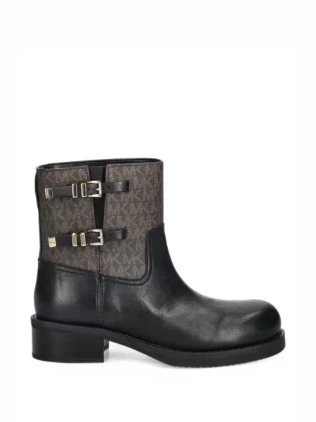 Fustă din piele Michael Michael Kors cu model paisley cu autograf negru