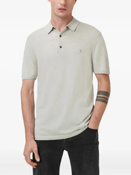 Polo Allsaints cu broderie verde