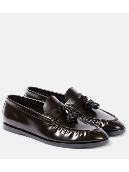 Pantofi loafer The Row din piele maro