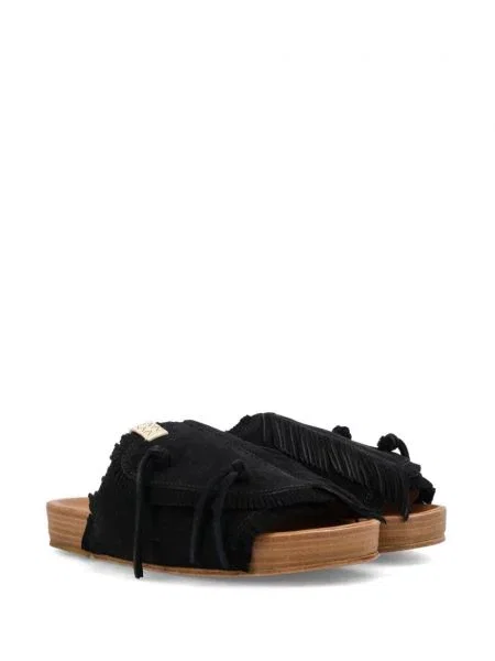 Papuci Visvim din piele de căprioară negru