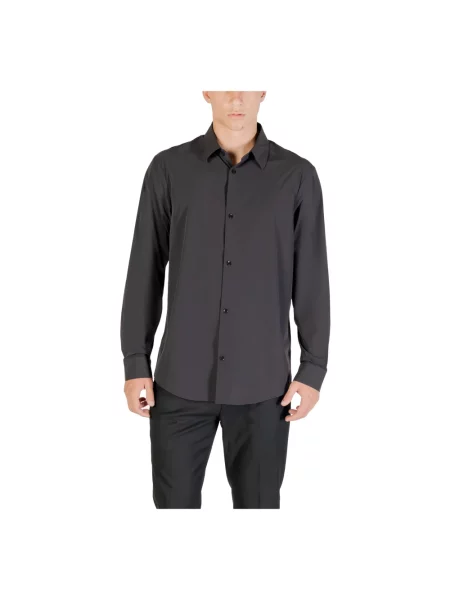 Koszula Armani Exchange z długim rękawem elegancka czarna