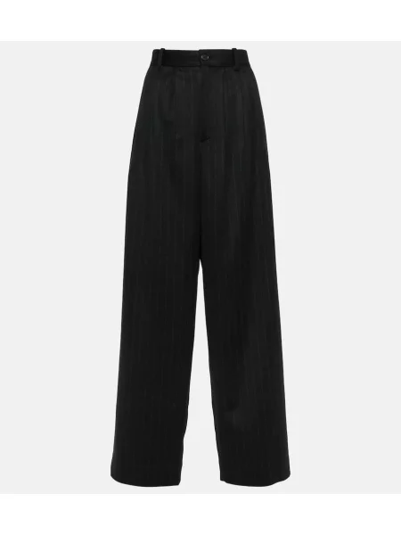 Pantaloni The Row din cașmir negru