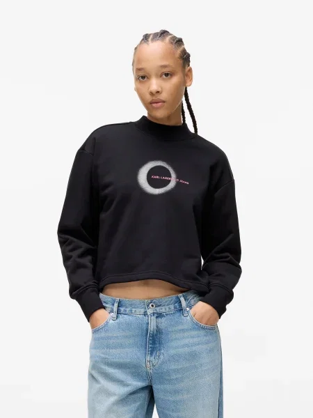 KARL LAGERFELD JEANS Majica rdeča / črna bela