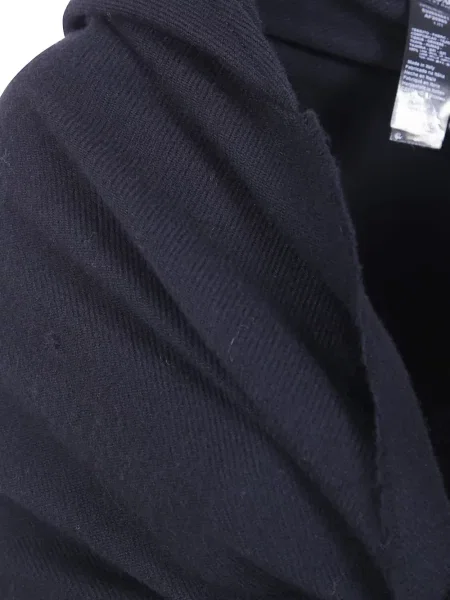 Κασκόλ Emporio Armani με κρόσσια με κουκούλα μαύρο