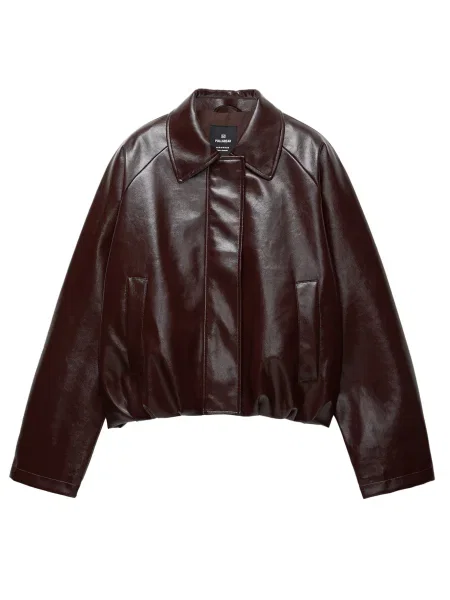 Pull&Bear Geacă de primăvară-toamnă bordeaux roșu