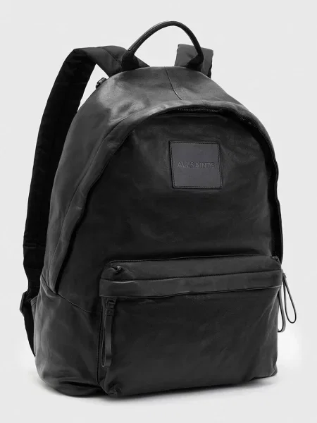 Kožený batoh AllSaints CARABINER BACKPACK pánský velký hladký černá