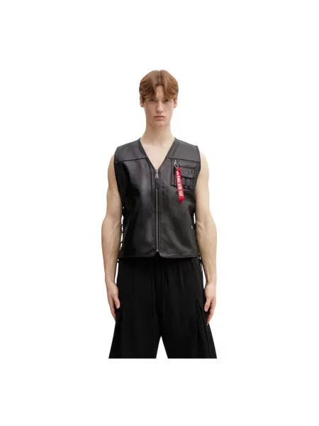 Alpha Industries bezrękawnik skórzany X-Force czarna